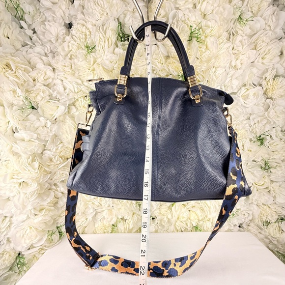 Kattee Navy Blue Pebbled Handbag – Includes 2 Straps - Picture 3 of 14